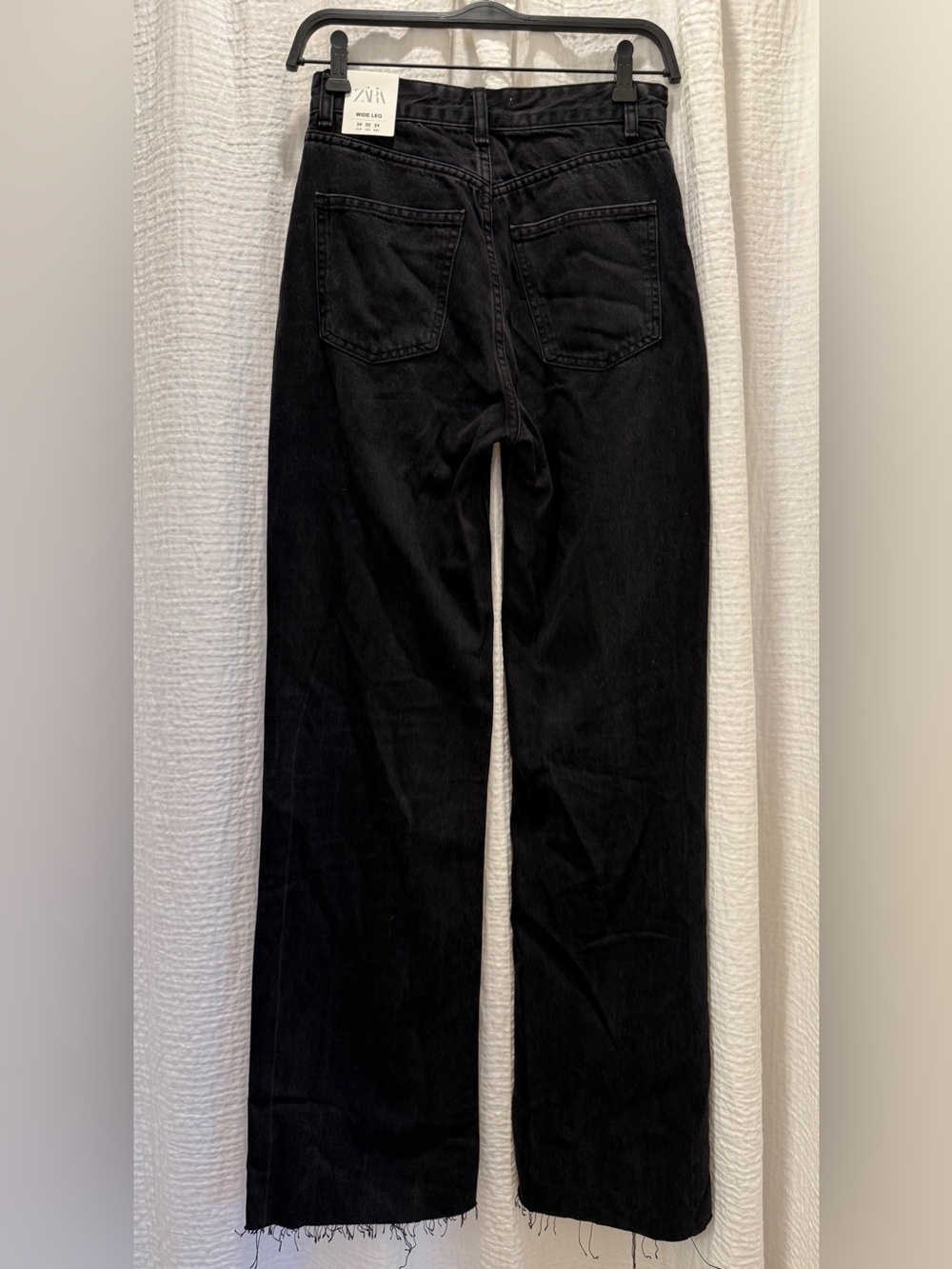 ZARA Black High-Rise Wide-Leg Jeans